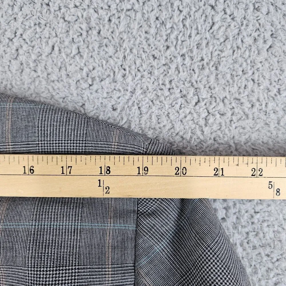 Southwick Blazer Sport Coat Men 42R Gray Wool Glen Check Plaid 80s 90s Vintage